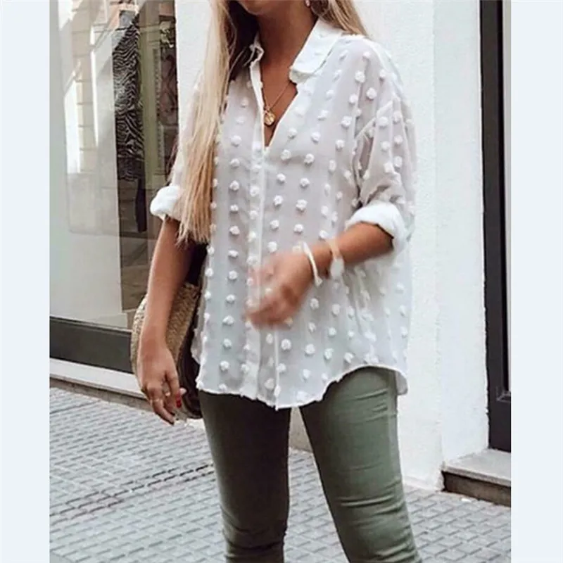 

NEW Womens White/Blue Oversized Long Sleeve V Neck Shirt Top Blouse S/M/L/XL