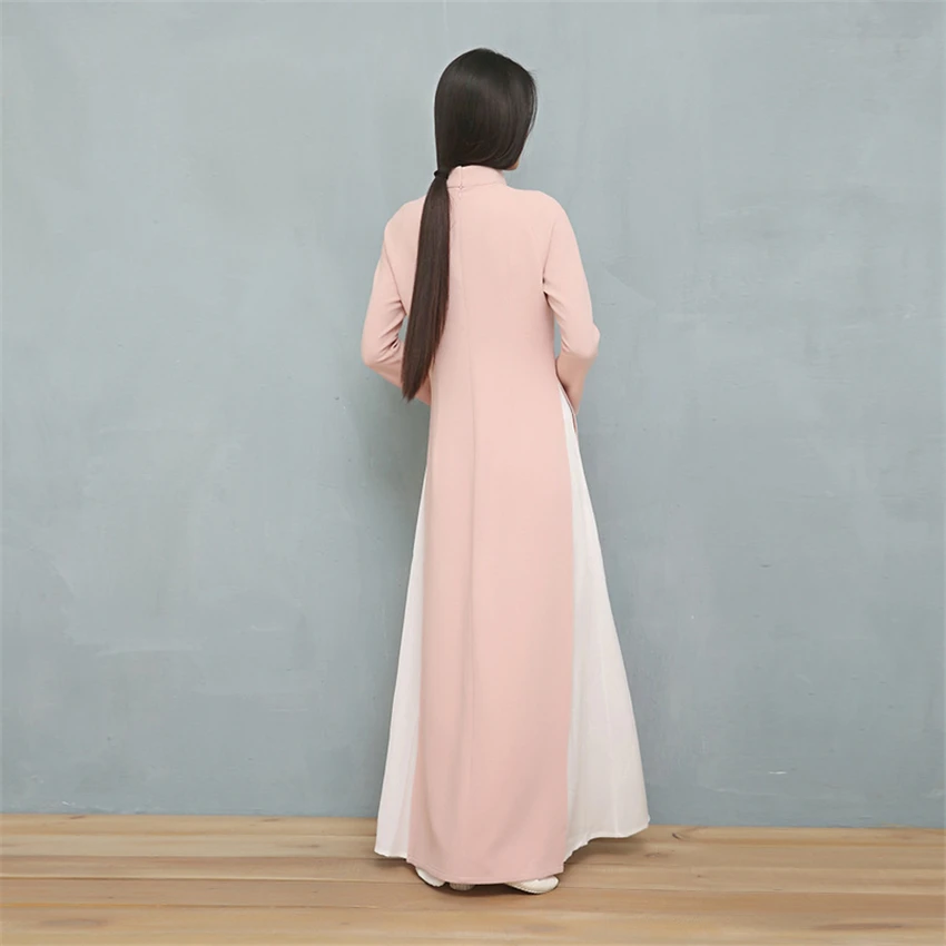 Изящное платье для женщин 2021 Новинка аозай Чонсам дизайн во Вьетнаме Ципао