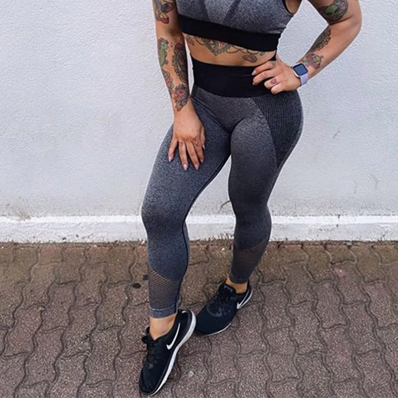 

Knitted Sports Vest Pants Set For Women Sexy INS Gymsports Yoga Suit Push-up Bra BubbleButtRunning Fitness Suit Yomoriee