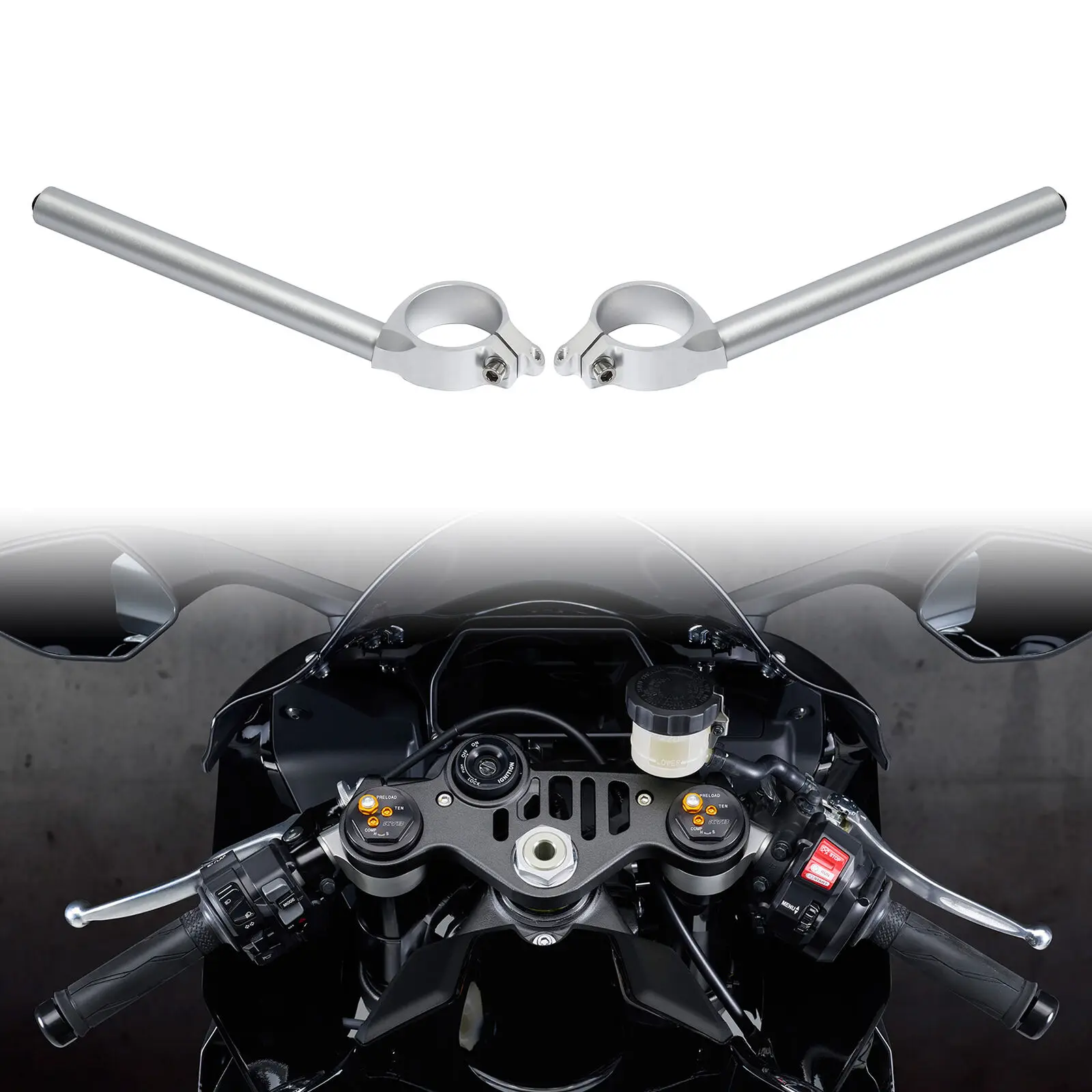 

Одна пара зажимов на руль для YAMAHA YZF R1 2015 2016 2017 2018 2019 2020 2021, аксессуары для мотоциклов