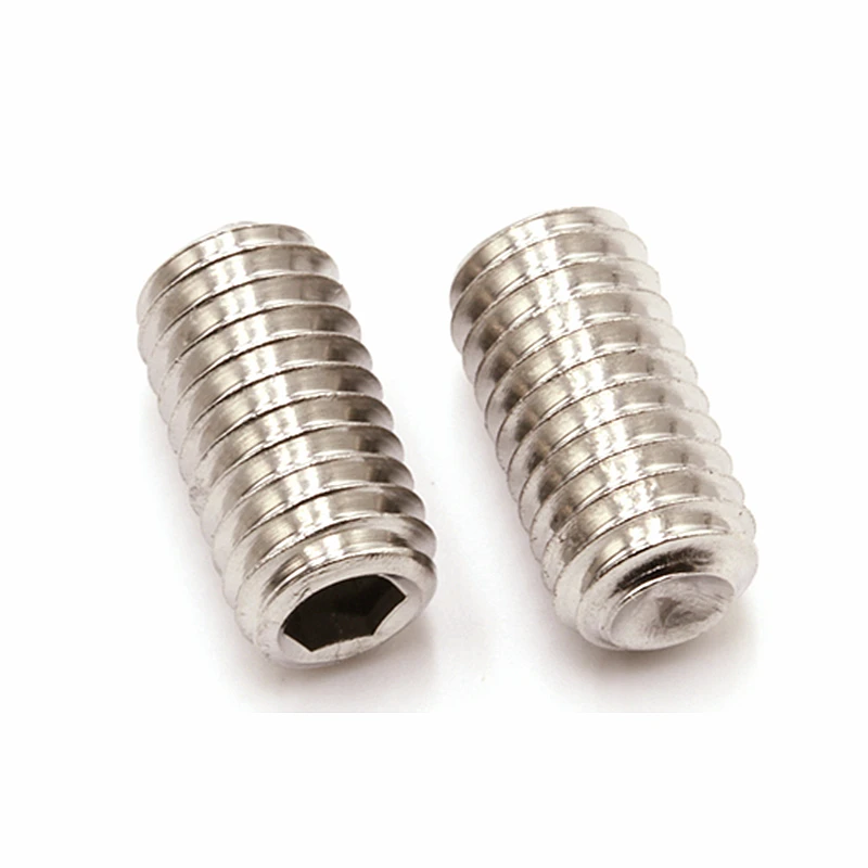 304 Stainless Flat Point Hexagon Steel Set Grub Metric Headless Screw M3 M4 M5 M6 Hex Allen Socket Head Bolt cnc parts | Инструменты