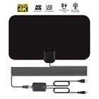 ALLOYSEED 4K 25DB с высоким коэффициентом усиления HD TV DTV коробка цифров ТВ антенны EU Plug 50 миль усилитель активная комнатная антенна HD плоский дизайн