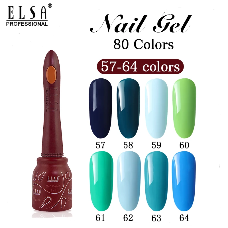 Лак для ногтей Elsa Professional 12 мл гибридный полуперманентный гель маникюра УФ лак