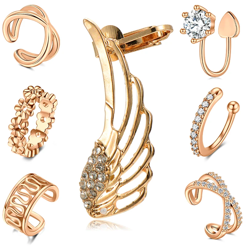 Клипсы для ушей из нержавеющей стали манжеты спиральный хряща клипсы сережек не