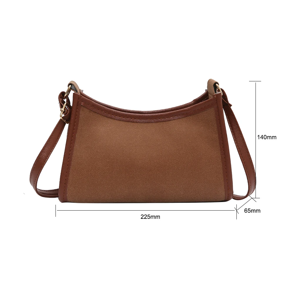 

Scrub PU Leather Women Underarm Bag Retro Solid Color Ladies Zipper Fashion Design Small Shoulder Bags