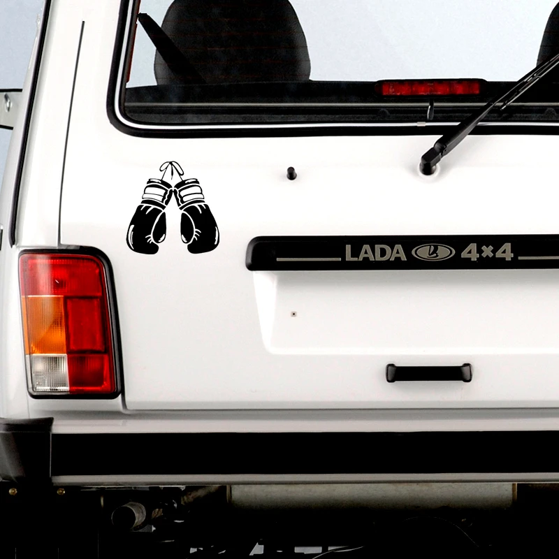 

CK3170#15*15cm Boxing gloves reflective funny car sticker vinyl decal silver/black car auto stickers for bumper rear window