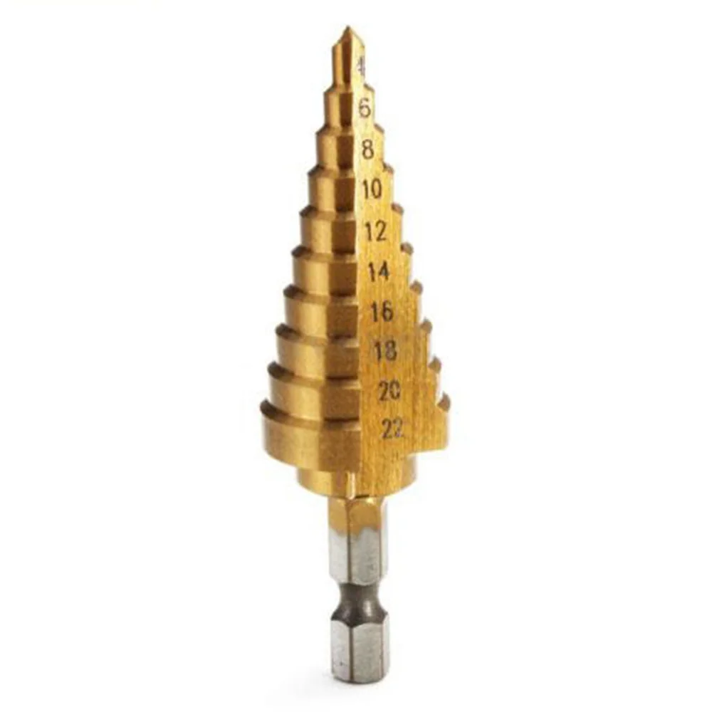 

1pcs Titanium Step Drill Cone Hole For Sheet Metal 6.35mm 4-22mm Step Drill
