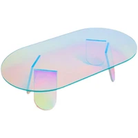 light luxury modern high end design colorful acrylic transparent small round side coffee table