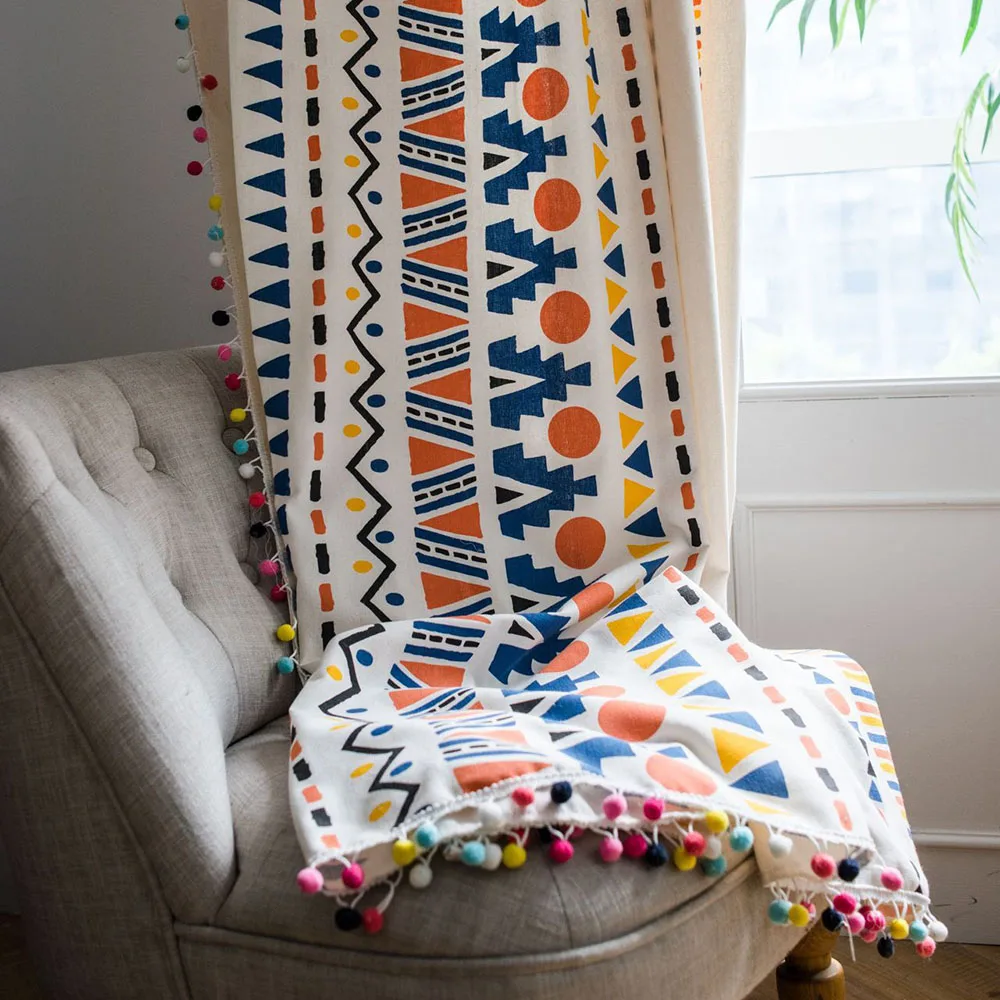 Светонепроницаемые шторы на окна в богемном стиле для гостиной спальни