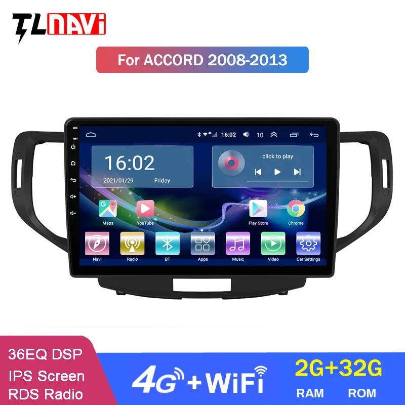 4G LTE 2G ОЗУ для Honda Accord 8 EU 2008 2009 2010 2011 2012 Автомагнитола мультимедийный видеоплеер
