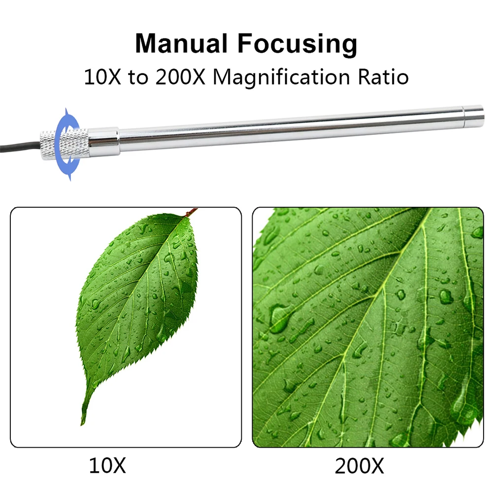 

Magnifier 1080P Waterproof Health Care HD Visual 200X Magnification Mobile Phone 2MP Camera Type C With 8 LEDs USB Endoscope