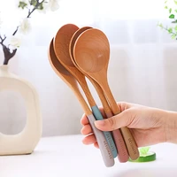 solid wood cooking tool spoon eco friendly teak rice scoop ladle environmental protection tableware household kitchen supplies