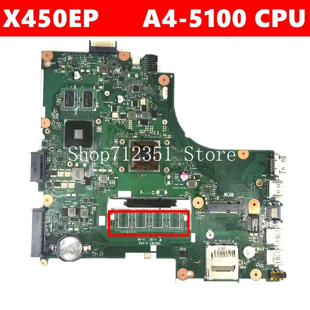 

X450EP A4-5100 Процессор HD8600/1G Материнская плата ASUS X450EP X450E A450E ноутбук материнская плата Тест 100% ОК
