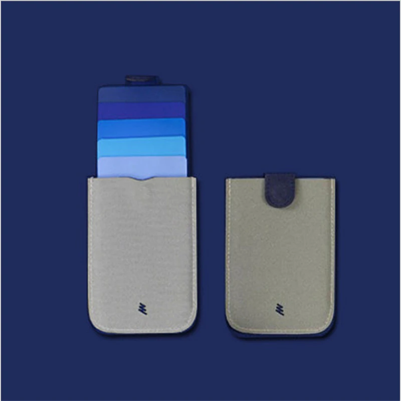 gray blue DAX, ультра тонкий держатель для карт, портативный, градиентный, смарт, мужские кошельки для карт, сумки для денег, Porte Carte Bancaire, короткий женский кошелек - Цвет: gray blue