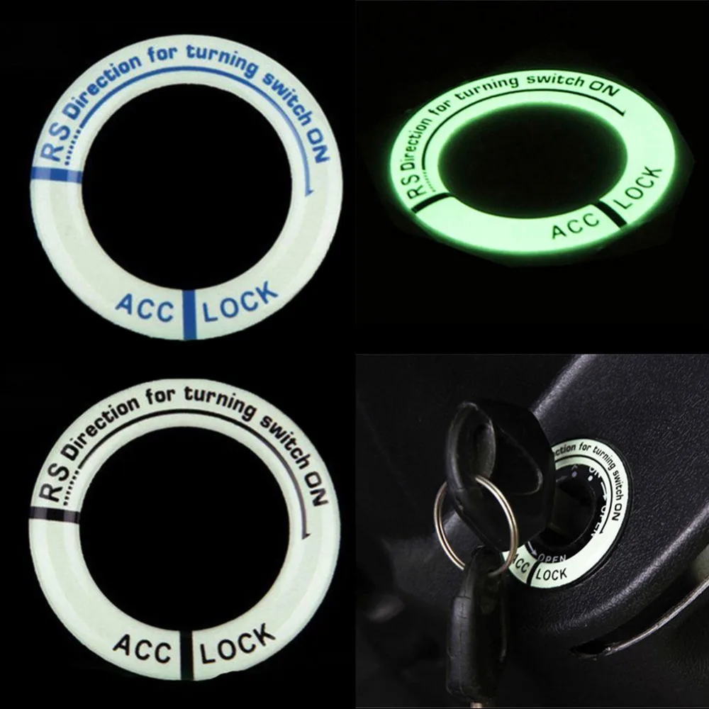Фото 3D гелевый светящийся кольцо для ключей наклейка на светящаяся зажигание крышка