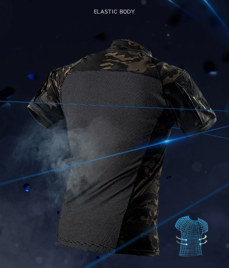 

Military Army T-Shirt Men's Short Sleeve Camouflage Tactical Shirt Male SWAT Hunt Combat Multicam Camo Short Sleeve T Shirt