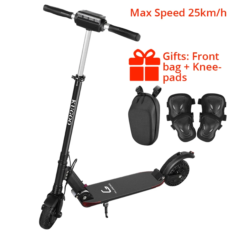 black 25kmh KUGOO S1 PRO Складной электрический самокат максимальная дальность 30 км 350 Вт защитные огни двигателя 8 дюймов сотовый взрывозащищенные шины E-Scooter - Цвет: black 25kmh