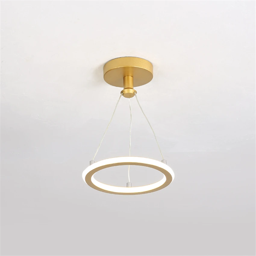 

Скандинавский минималистичный светодиодный кольцевой подвесной светильник для крыльца, лампа для гостиной, коридора, коридора, балкона, ту...