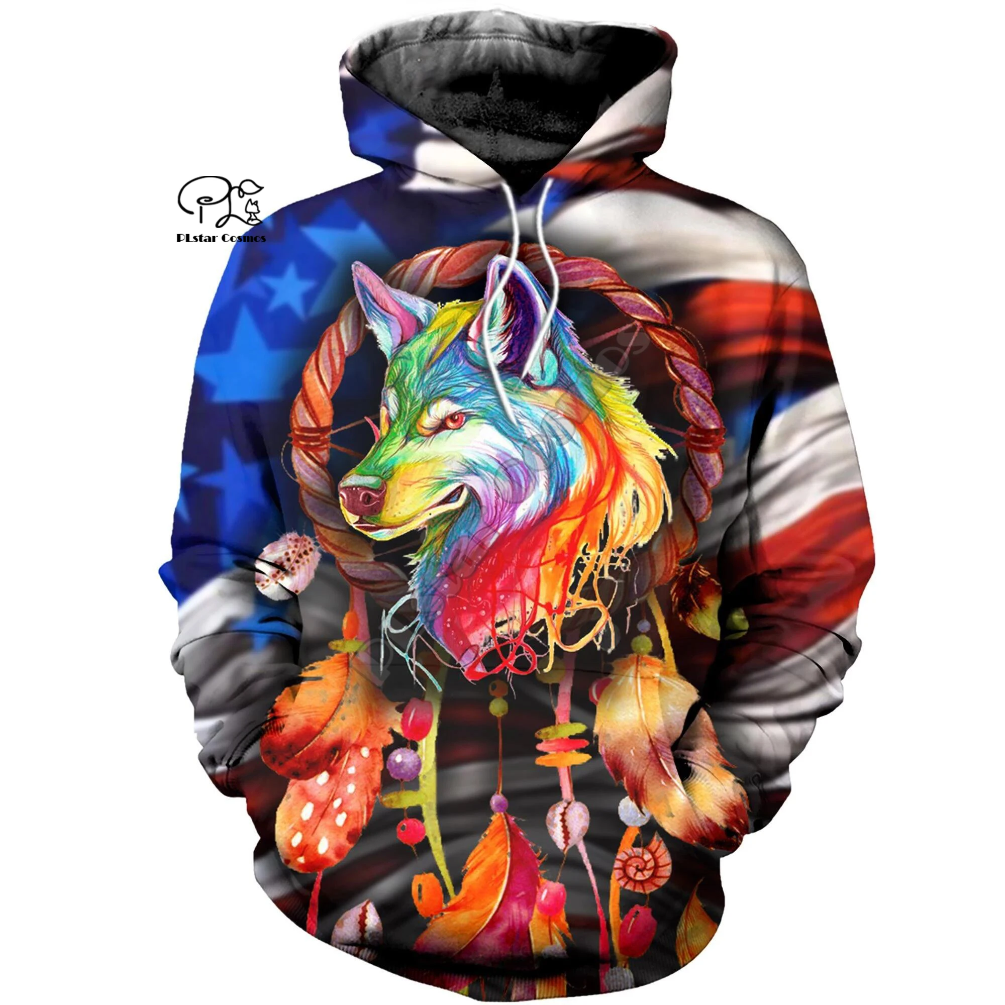 PLstar Cosmos животные охота волк охотник тату символы уличная одежда Harajuku новая мода