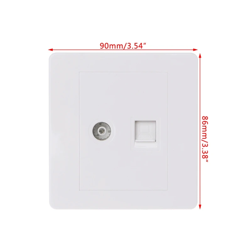 

RJ45 Network Adapter+TV Antenna Coaxial Wall Mount Output Faceplate Panel Socket