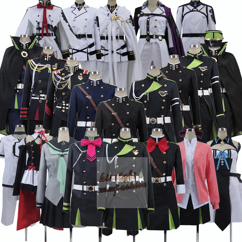 

Seraph of the End Mito Jujo Mitsuba Sangu Sayuri Hanayori Group of Characters Anime Clothes Cosplay Costume,Customized Accepted