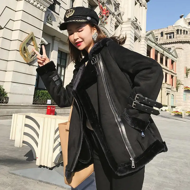 Ейстории новые женские ботинки сезон зима-осень кожаные куртки короткие иск из