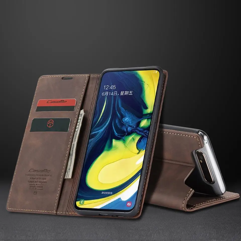 Чехол для samsung Galaxy A80 A 80, чехол-книжка с магнитной застежкой, Роскошный Матовый кожаный бумажник с отделением для карт, чехол для мобильного телефона A90 A 90