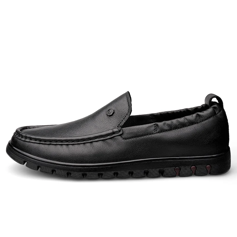 Лоферы мужские из натуральной кожи Осенние повседневные без шнуровки зимние
