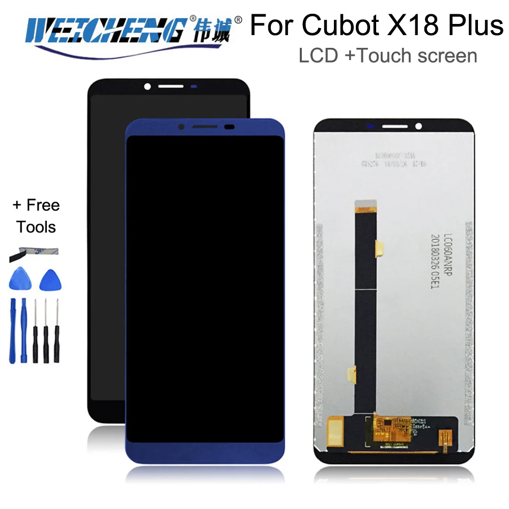 ЖК дисплей и сенсорный экран в сборе для Cubot X18 Plus сменный с инструментами + клей
