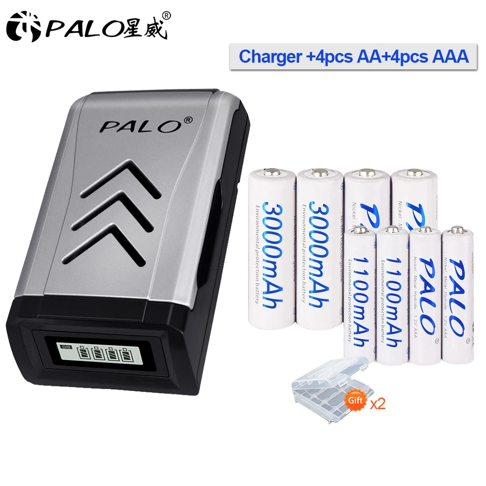 Аккумуляторная батарея 1 2 В AA и AAA Ni MH с зарядным устройством USB smart