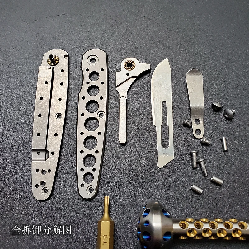 Складной нож Mack Walker из титанового сплава съемный хирургический лезвие для