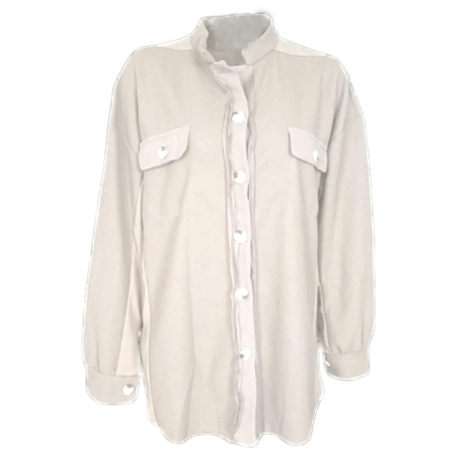 

Женское осеннее пальто, вафельный Топ с длинным рукавом, топ с пуговицами и карманами, однотонный Свободный Повседневный Кардиган с высоким...