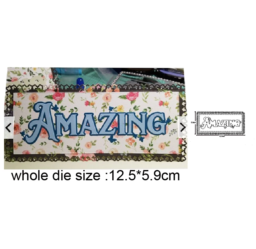

Amazing Words frame Metal Cutting Dies Scrapbooking Stencil DIY Paper Card Decorative Embossing Die Cut Craft Dies 2020 NEW
