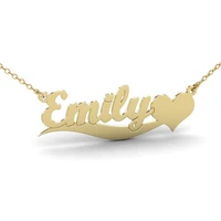 2020 womens fashion custom name necklace wedding jewelry stainless steel long chain heart with letter necklace collier femme