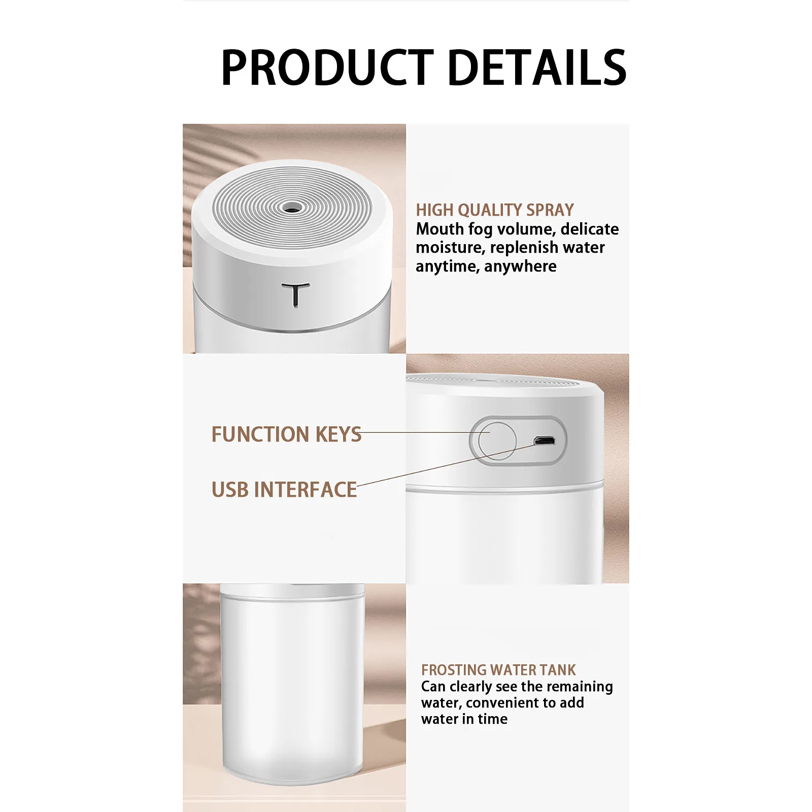 

Mini Ultrasonic Air Humidifier Soft Light USB Essential Oil Diffuser Home Air Freshener Car Purifier