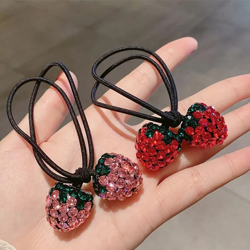 Аксессуары для волос женщин резинка в виде клубники Изысканный милый женский