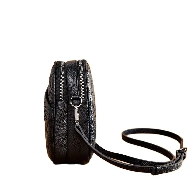 

Female Bag Fashion Ling Plaid Casual Shoulder Bag Preppy Style Brown/Red Simple Cowhide Leather Bags 100% Bags For Women 2021