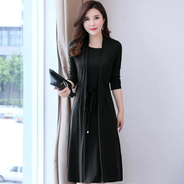 Женское осеннее платье с длинным рукавом свободного покроя|Женские платья| |