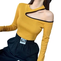t shirt for women womenu2019 s long sleeve round neck off shoulder tops casual pure color blouse