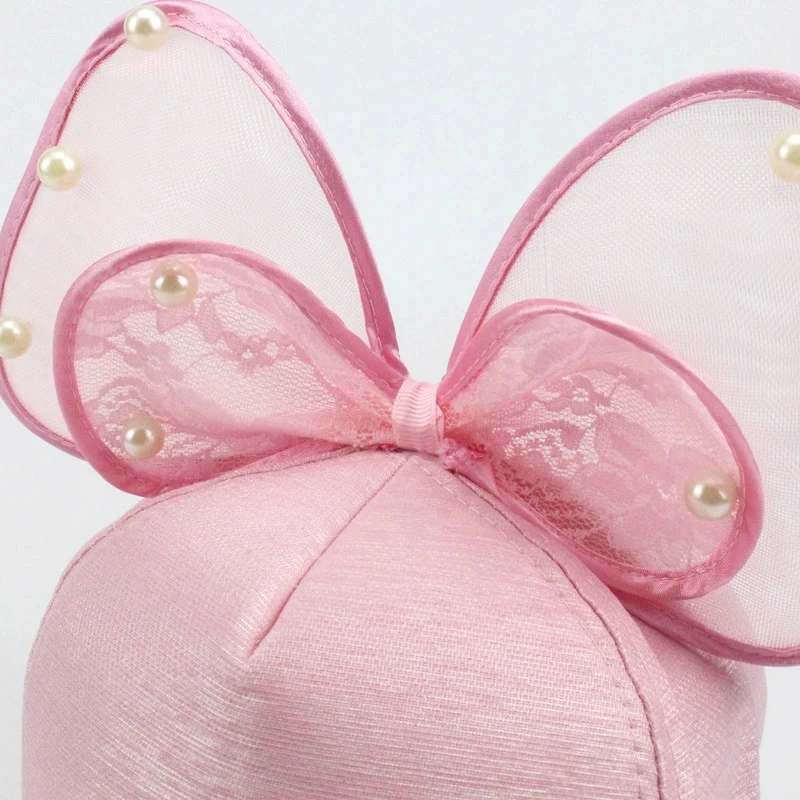 Детская бейсболка с большим бантом мультяшная Кепка милыми ушками для девочек