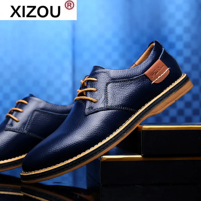 

Genuine Leather Adult High Quality Casual Men Shoes Luxury Italian Style Big Size England Business Shoes Casual Comfort Shoes