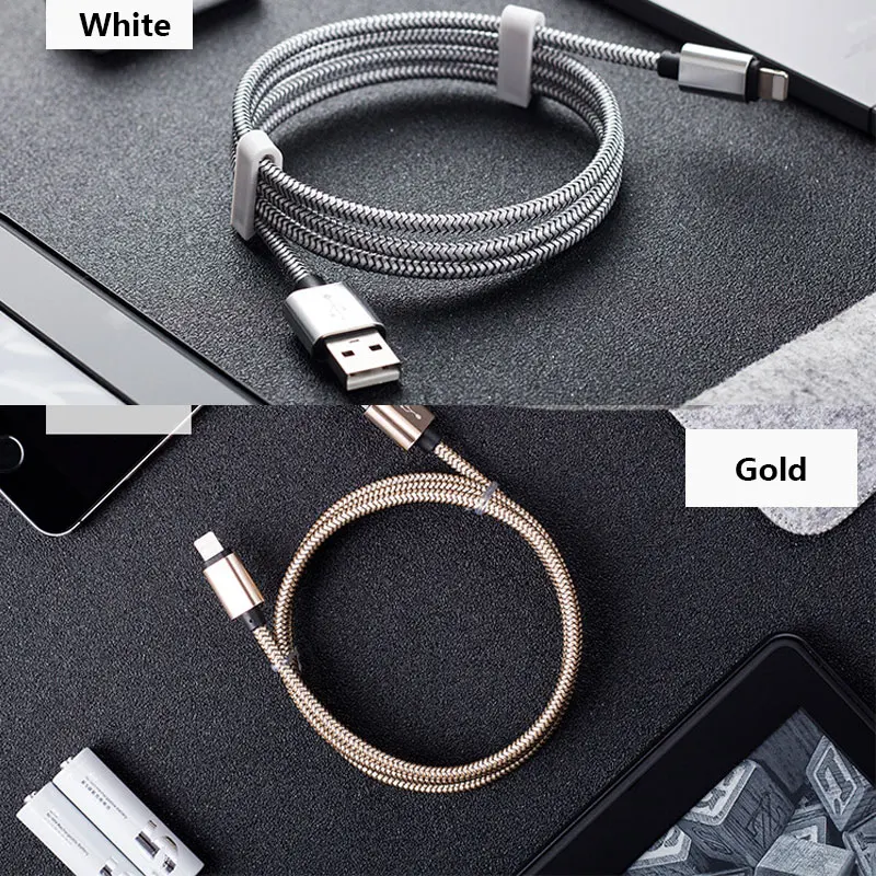 Usb-кабель 2.4A быстрое зарядное устройство 1 м с одной головкой плетеные usb-кабели для iphone Xs Max Iphone6 6s Puls Ipad Mini 1 2 3 4 оборудования