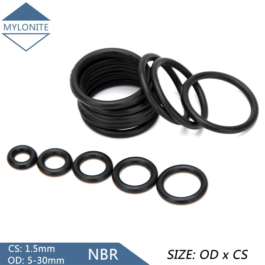 

Уплотнительное кольцо из нитрильного каучука, 50 шт., сменная уплотнительная прокладка, уплотнительное кольцо OD 5 мм-30 мм CS 1,5 мм, черная шайба,...