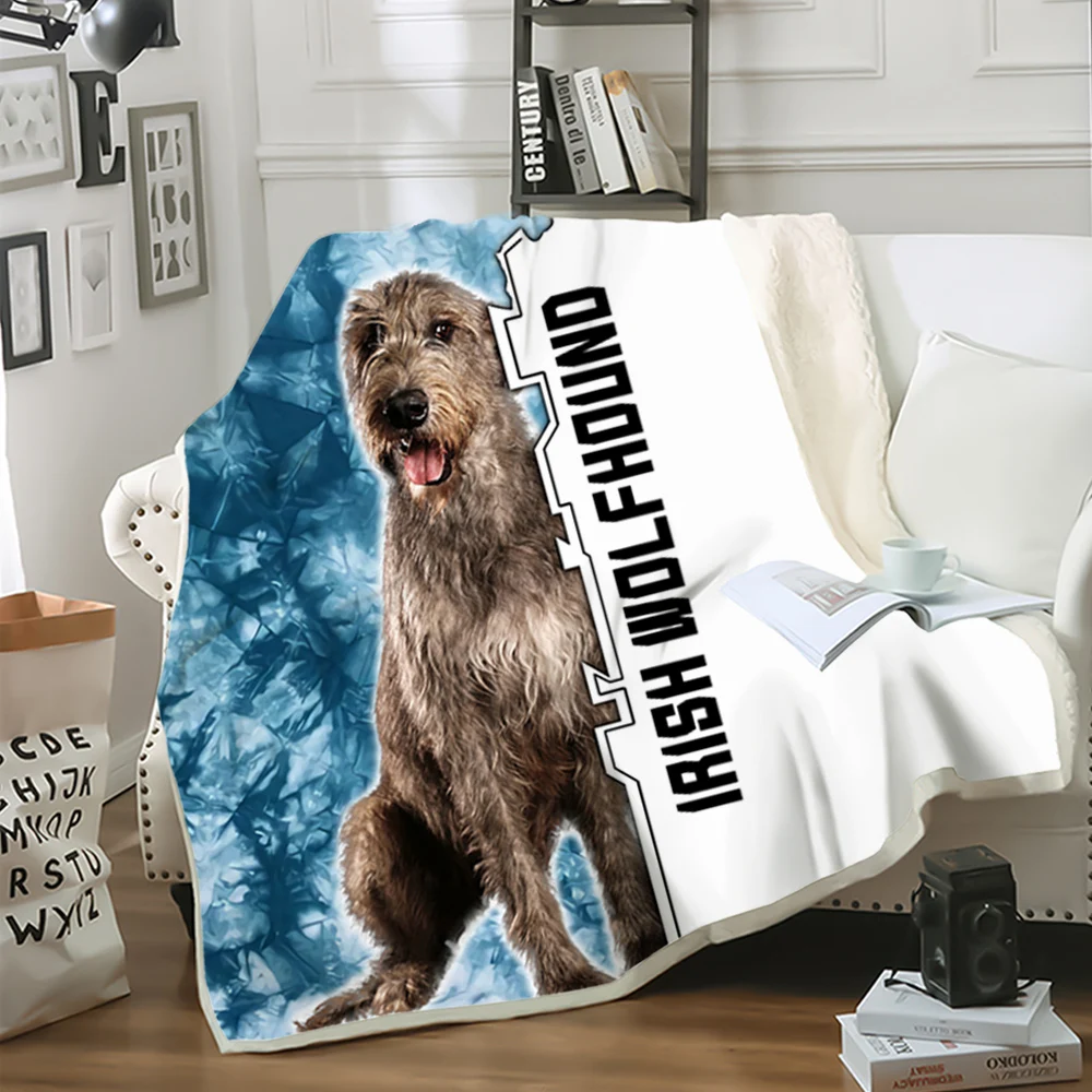 

CLOOCL Pet Dog Irish Wolfhound Blanket Printed Soft Warm Blanket for Beds Animals Blanket Home Decor Fashion Baby Throw Blanket
