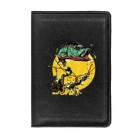high quality leather casual fishing design printing travel passport cover id credit card case