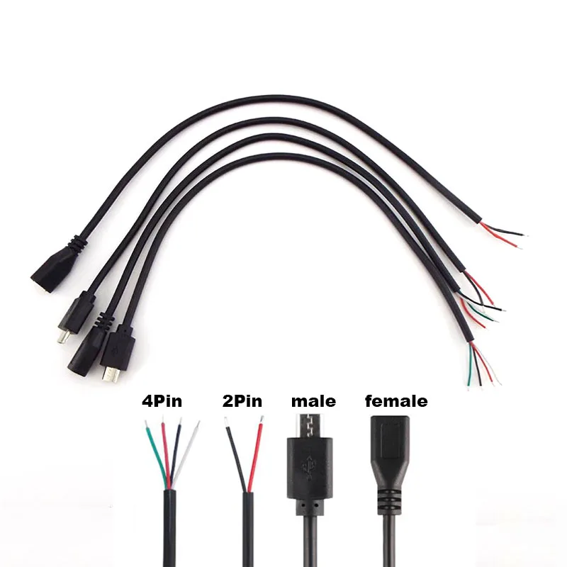 

Кабель-удлинитель Micro USB 2,0, 5 шт., 30 см, 4 контакта, 2 контакта