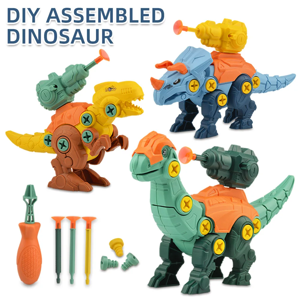 

Children's Dinosaur Construction Boy Toy Set Educational Designer Model Screwdriver Disassembly Assembly Puzzle Toys for Kid