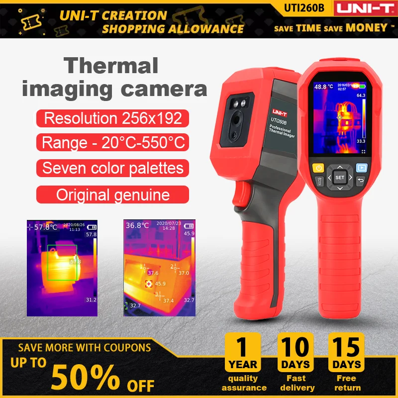 

UNI-T UTi260B Thermal Imager 256x192 25Hz For PCB 、Architecture、Transportation pipeline and power itinspection Infrared camera