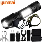 XHP50.2 светодиодный фонарик со встроенным аккумулятором 18650 Usb, масштабируемый фонарик с внешним аккумулятором, налобный фонарь, жестсветильник фонарь yunmai