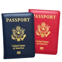USA Passport Cover Pink Women Cute America Emblem Travel Passport Holder SIM Girls Soft Leather Passport Case